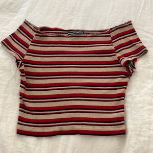 Brandy Melville striped off the shoulder top